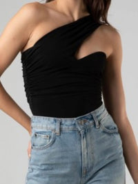 UNique Black One Shoulder Bodysuit