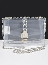 Chain Detail Clear Crossbody Bag