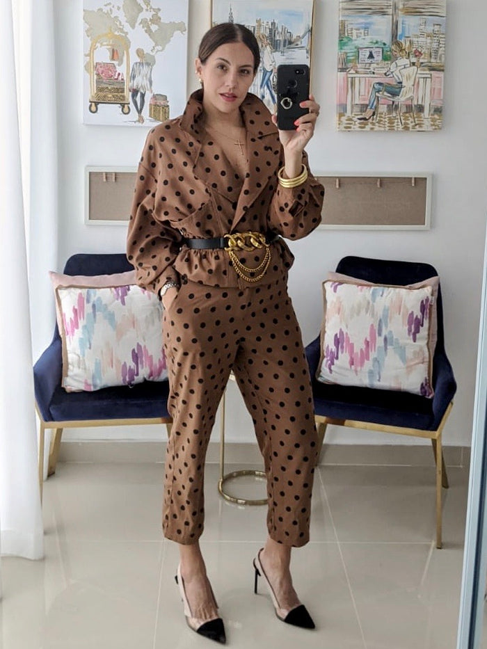 Brown Polka Dot Jacket