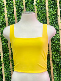 Square Neckline Cropped Basic Top