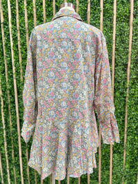 Customized Floral Fabric Drop Waist Dress