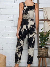 Black Contrast Tie Dye Overall