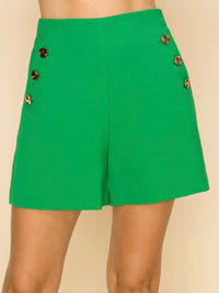 Button Detail High Waist Pants