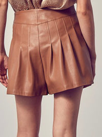 Leatherette Paperbag Shorts