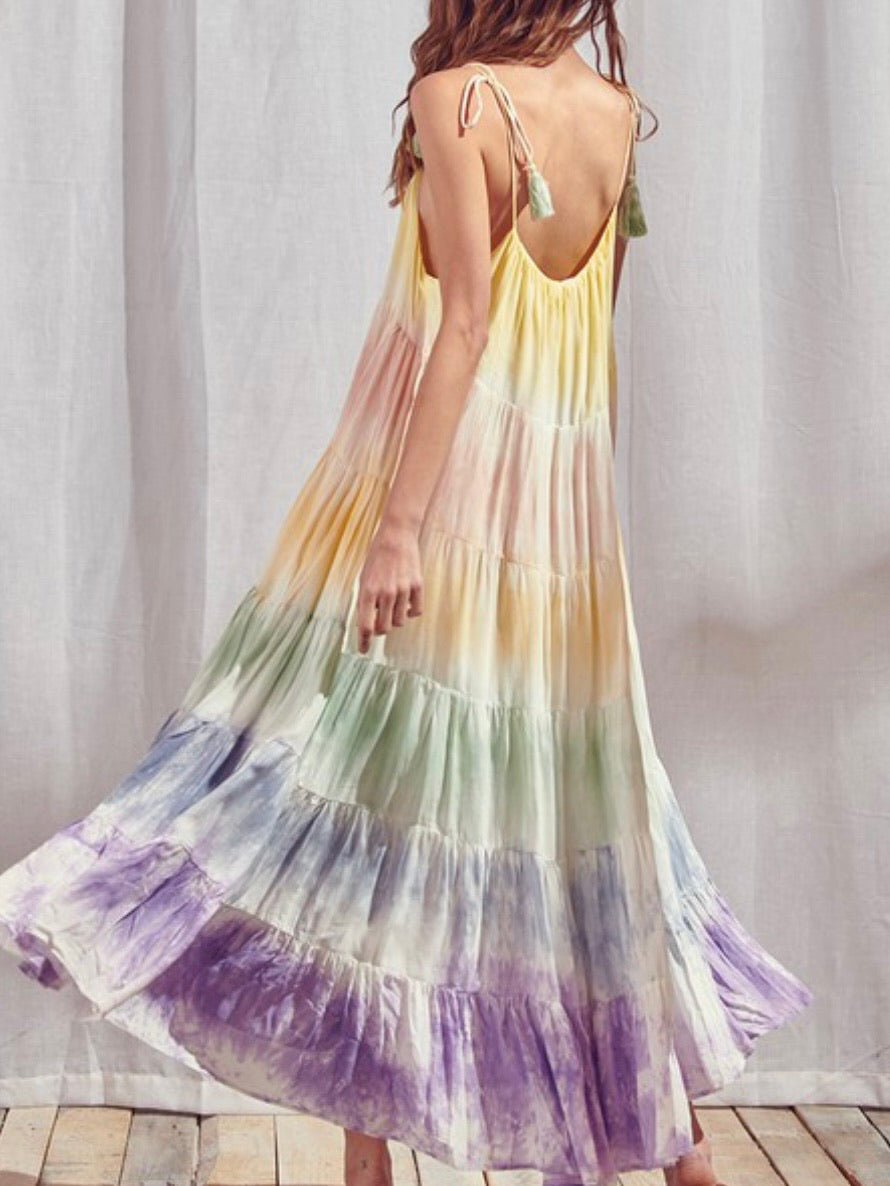 Rainbow Tie Dye Midi Dress