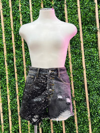 Distressed Sequin Mix Deim Short