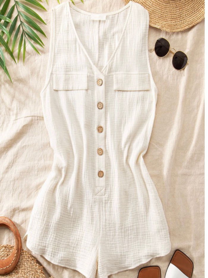 Gauze Sleeveless Romper