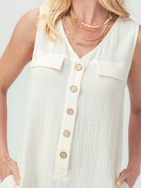 Gauze Sleeveless Romper