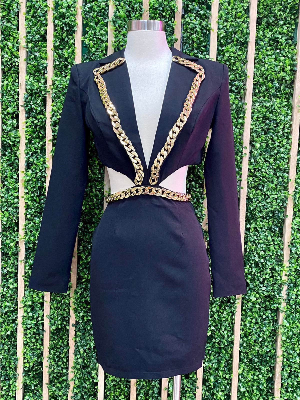 Stunning Chain Detail Blazer Dress