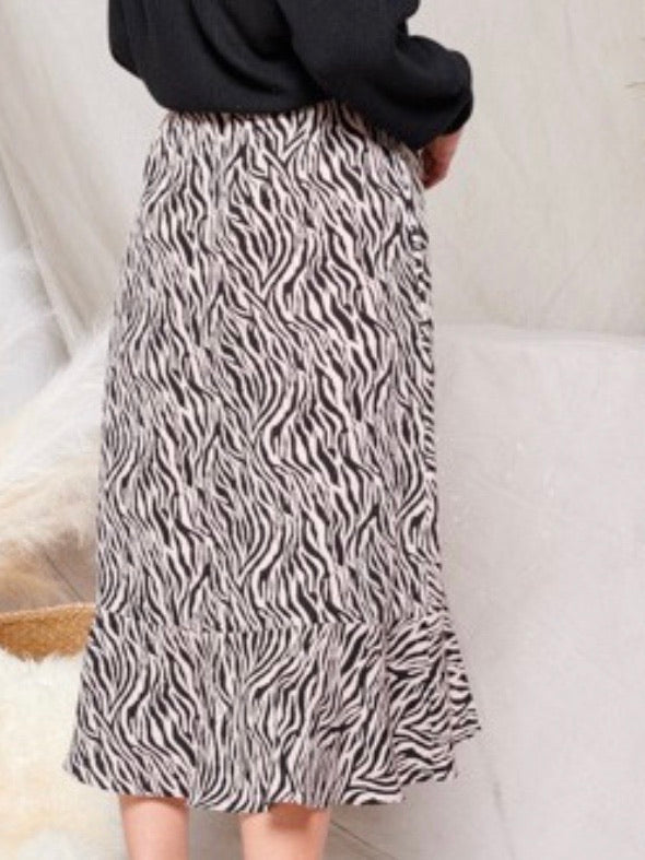 Zebra Wrap Skirt