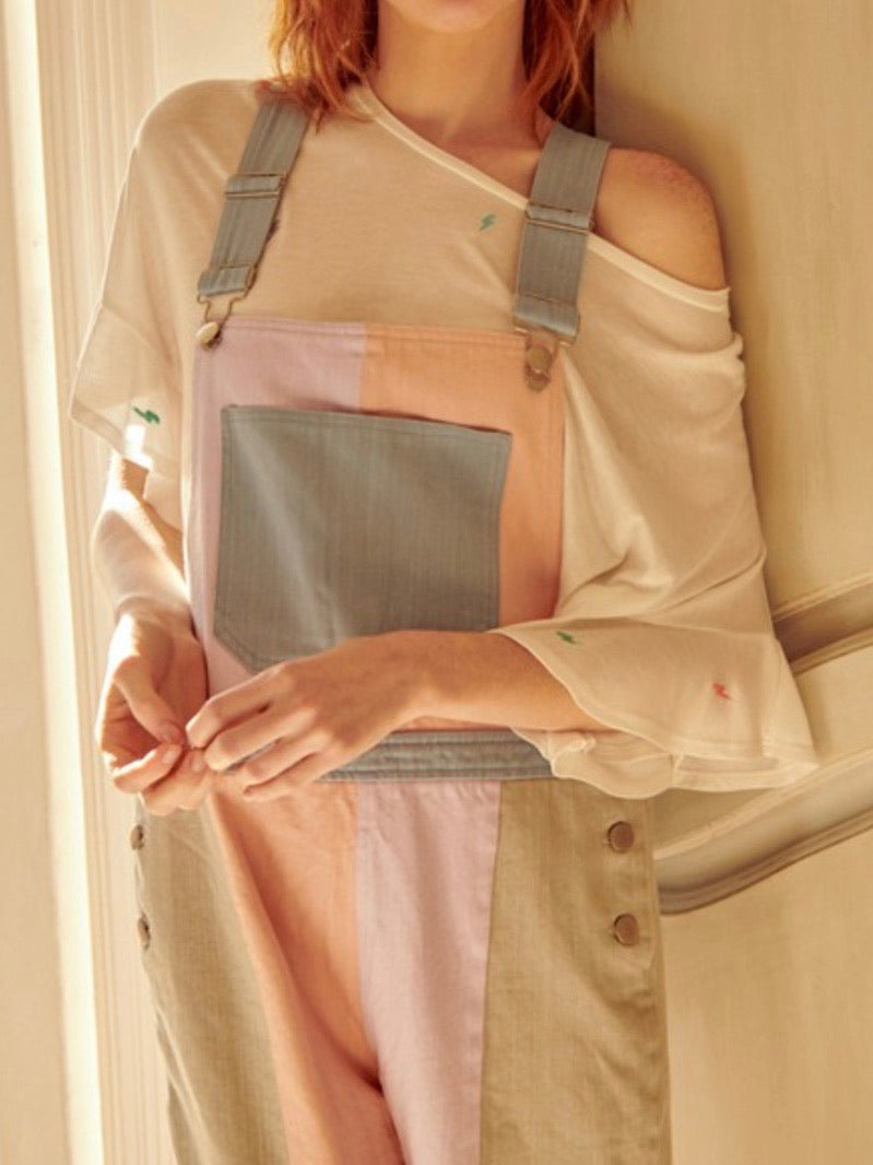 Pastel Color Block Overall
