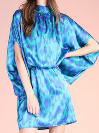 Blue Leopard Short Dress