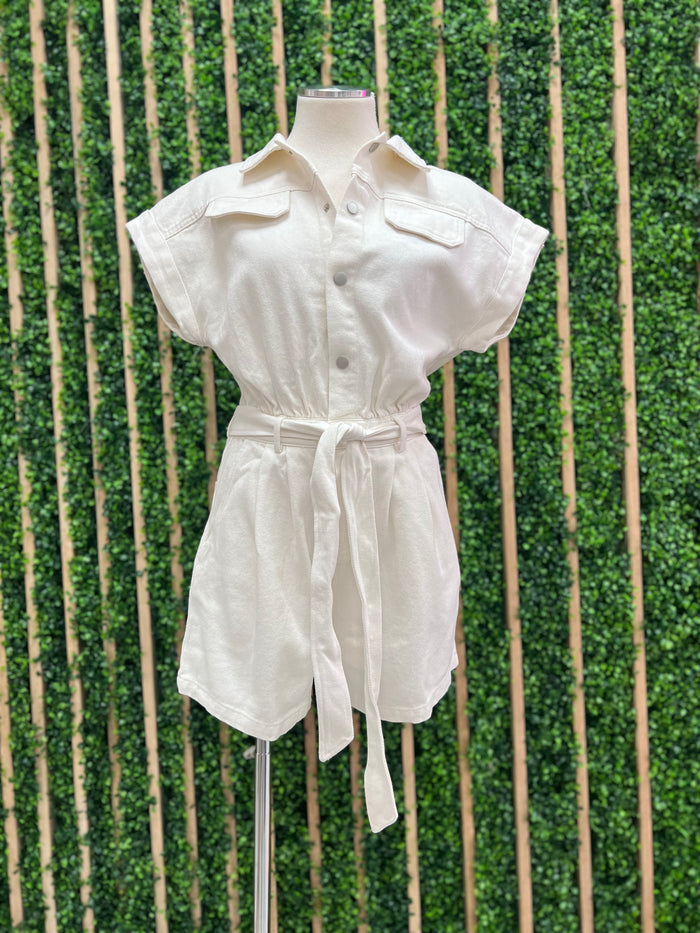 Twill Front Pocket Romper