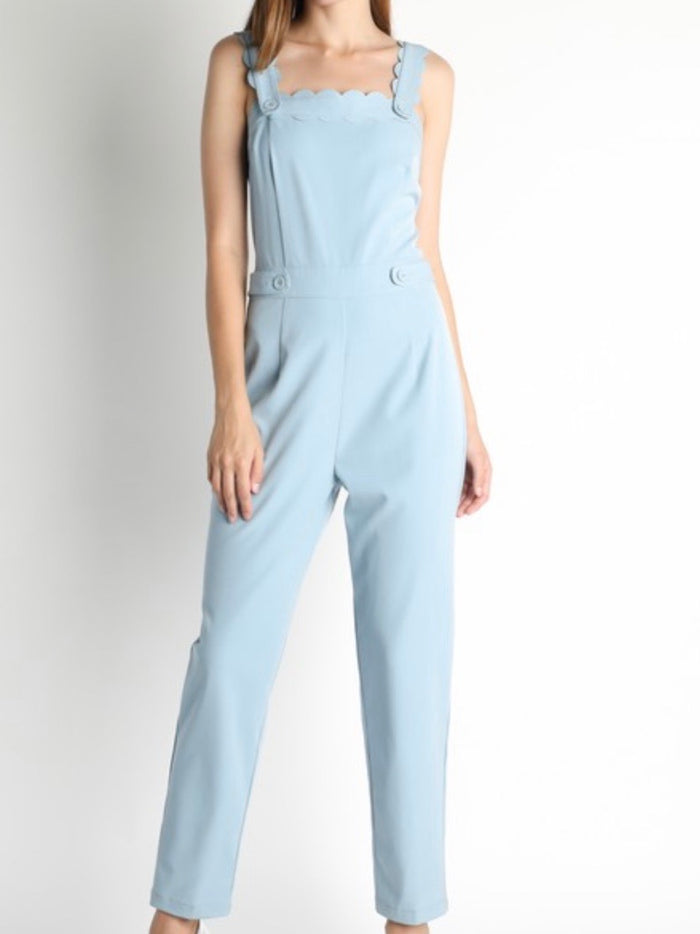 Light BLue Scalloped Jumpsuit