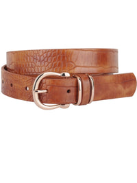 Croc Thin Leather Belt