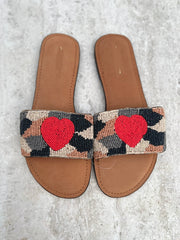 Heart Embellished Slippers