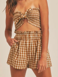 Dark Mustard Crop Short Pant Set