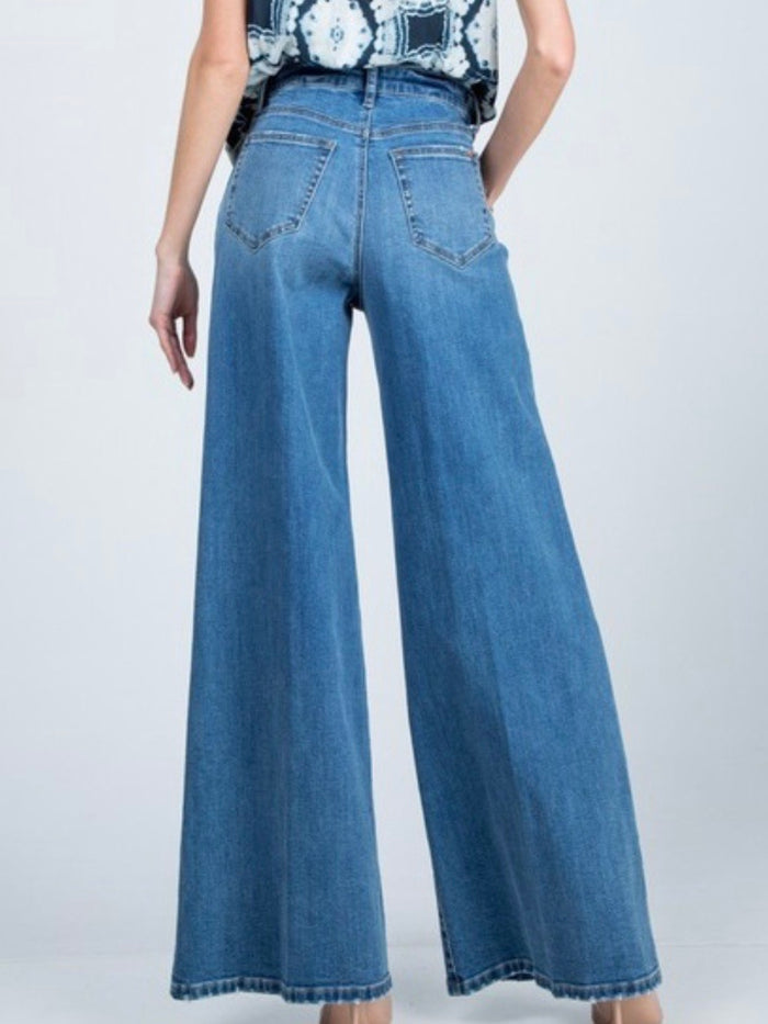 Denim Wide Leg Palazzo Denim