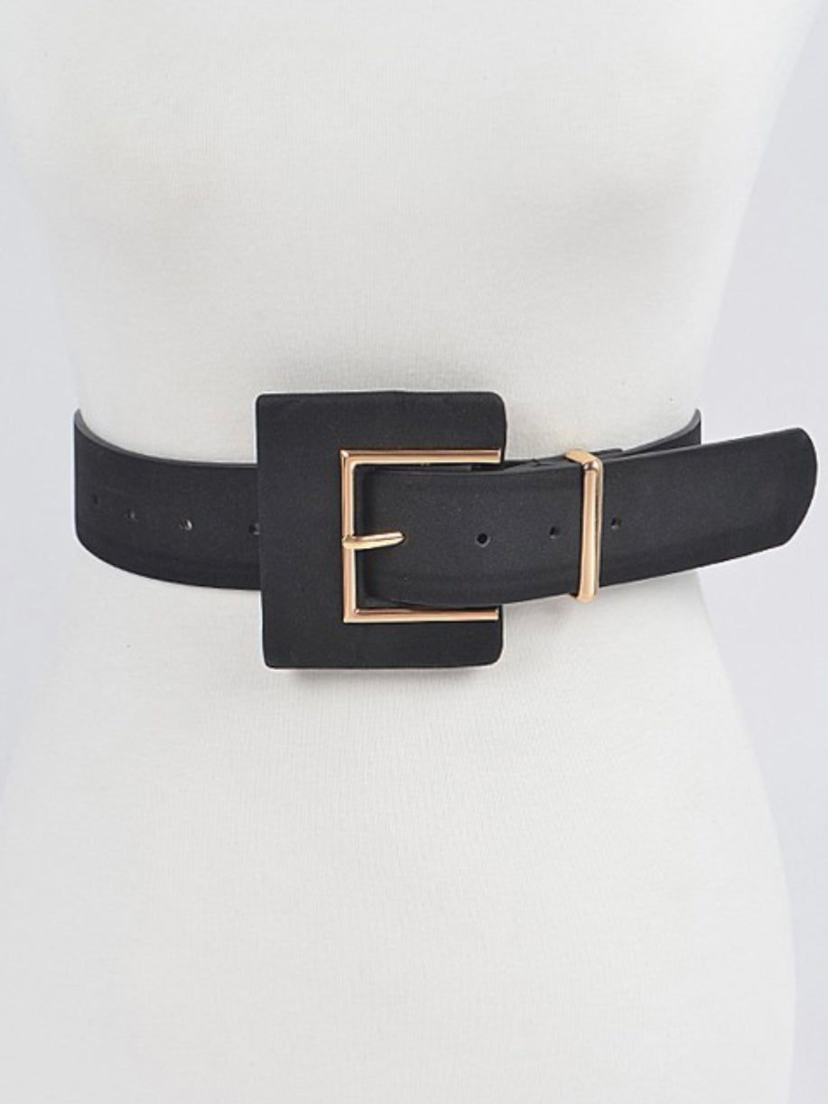 Faux Suede Squared Buckle Belt