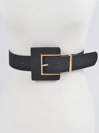 Faux Suede Squared Buckle Belt