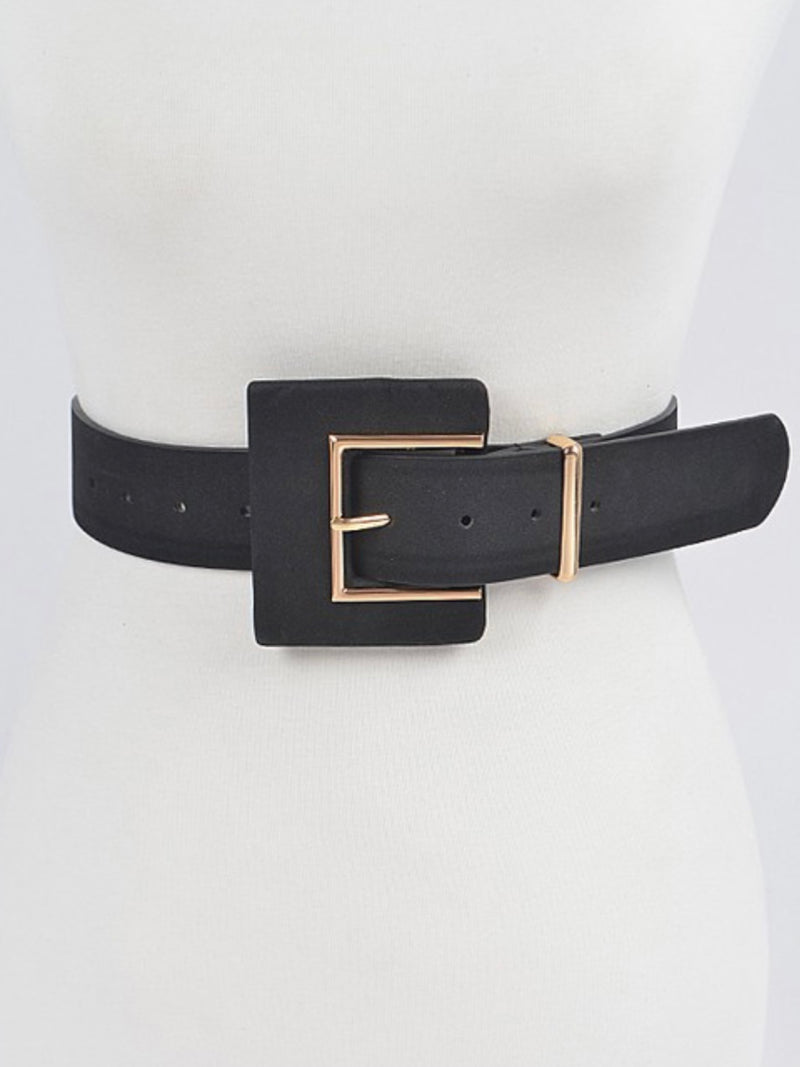 Faux Suede Squared Buckle Belt