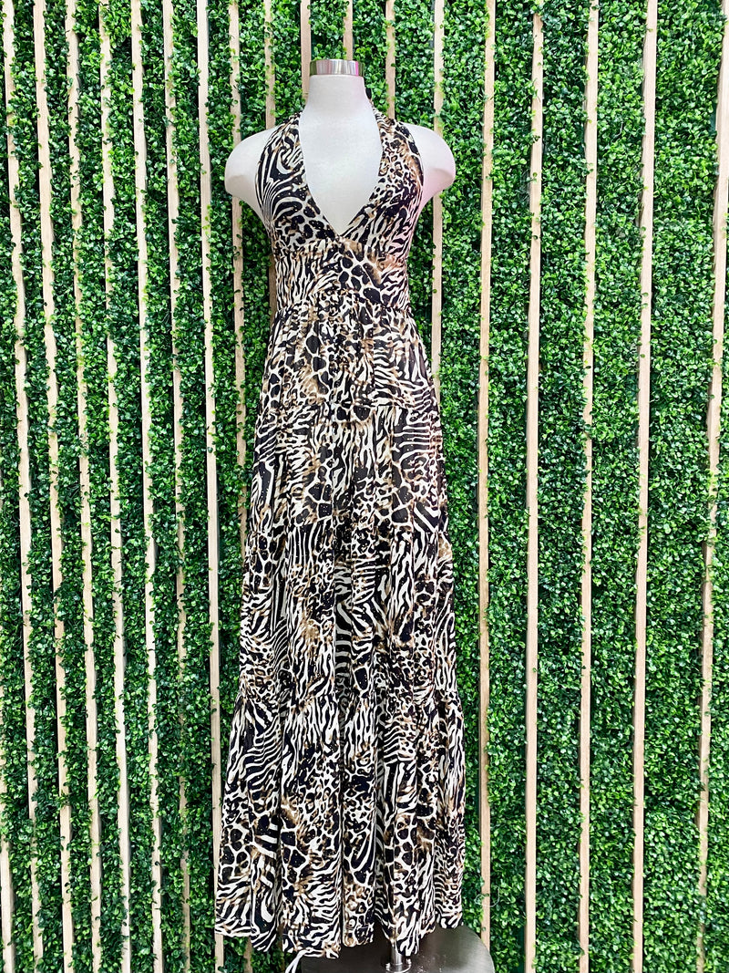 Gold Leopard Maxi Dress