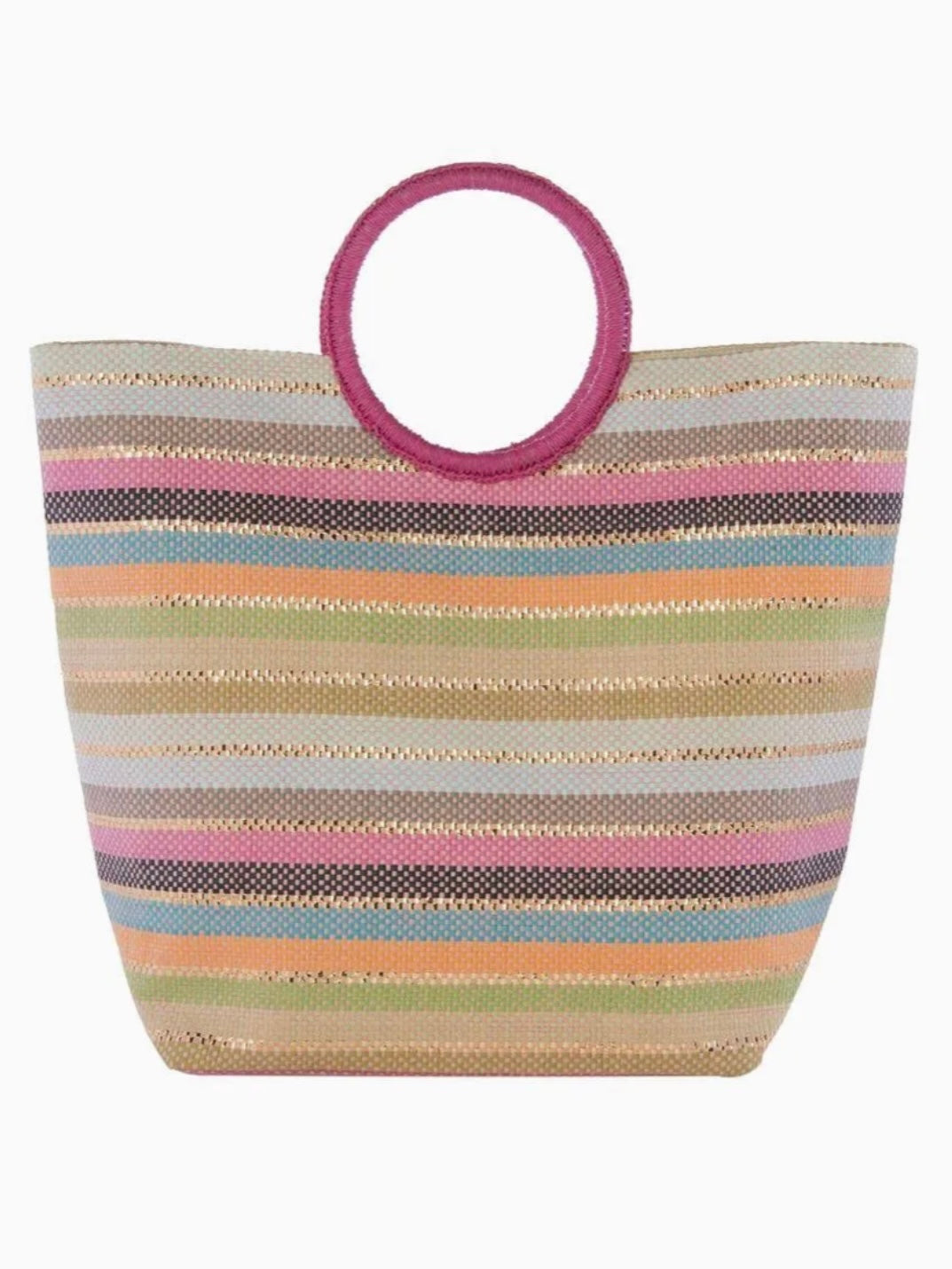 Bright Stripes Straw Bag