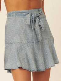 Denim Swiss Dot Skort