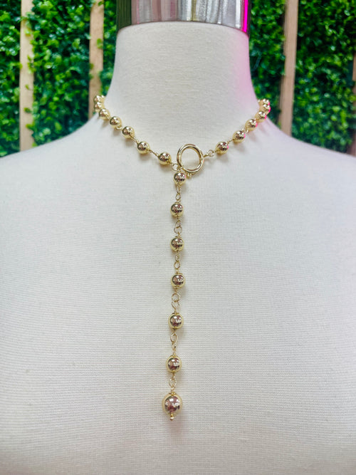 Elena Beads Lariat Necklace