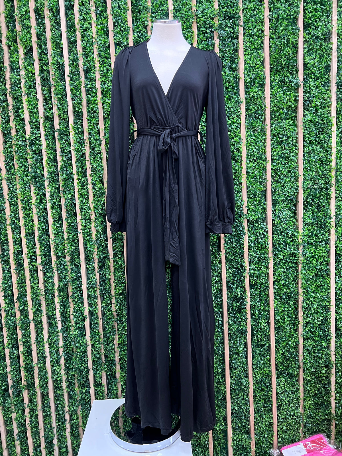 Dressy Black Balloon Sleeve Jumpsuit