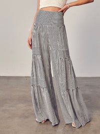 Stripe Tiered Wide Leg Palazzo