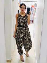 Animal Print Loose Jumpsuit