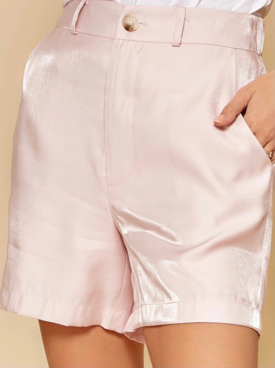 Blush Shimmer Short Pant Set