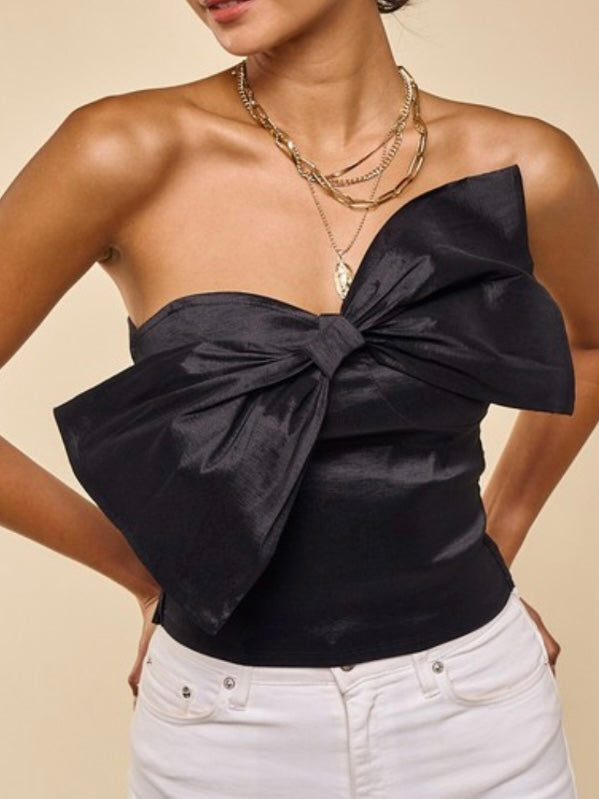 Bow Detail Strapless Top