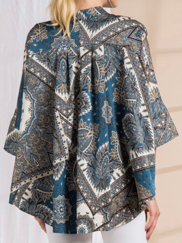 Navy Paisley Blouse