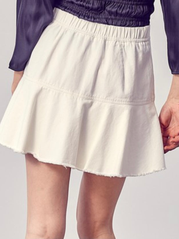Denim Ruffle Skort