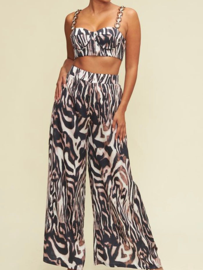 Safari Print Pant Set