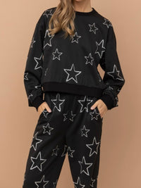 Rhinestone Star Jogger Set