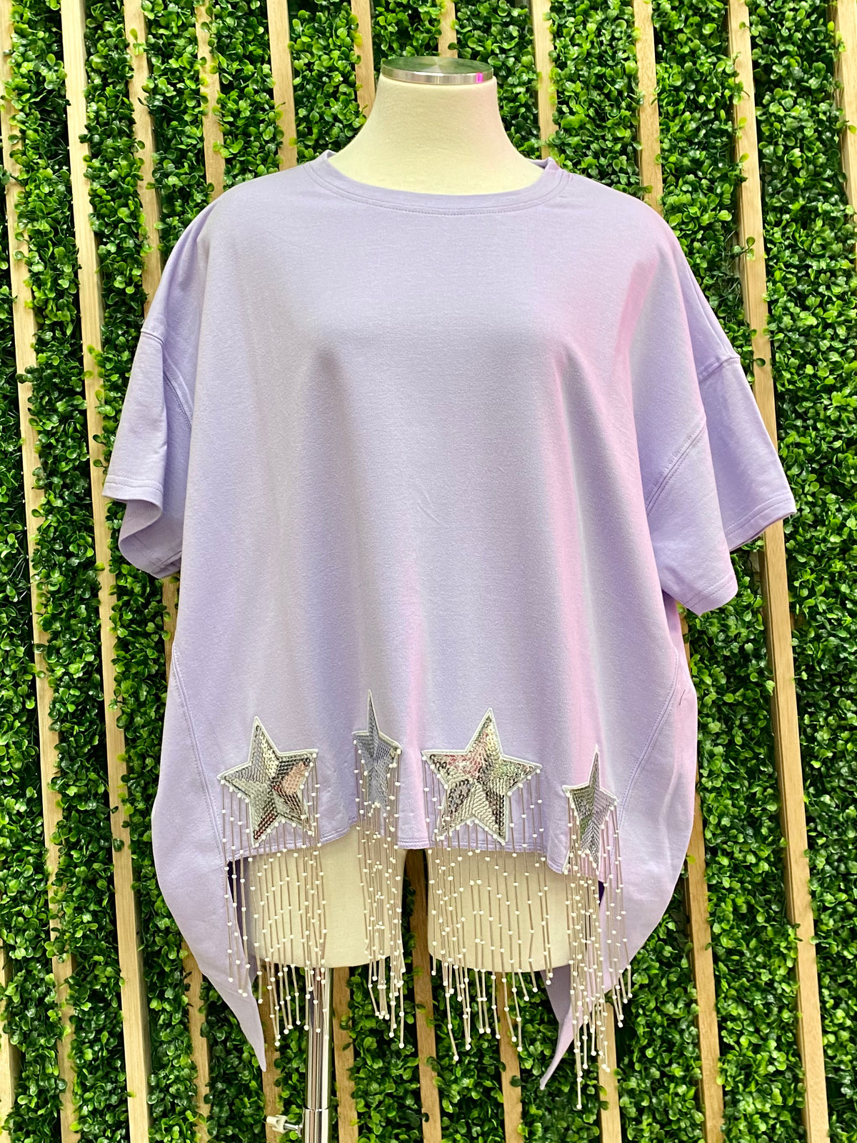 Sequin Star Patch  Oversized Tee