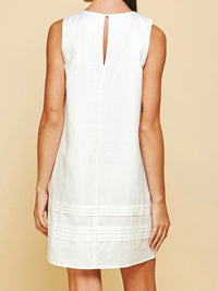 Linen Detail Short Shift Dress