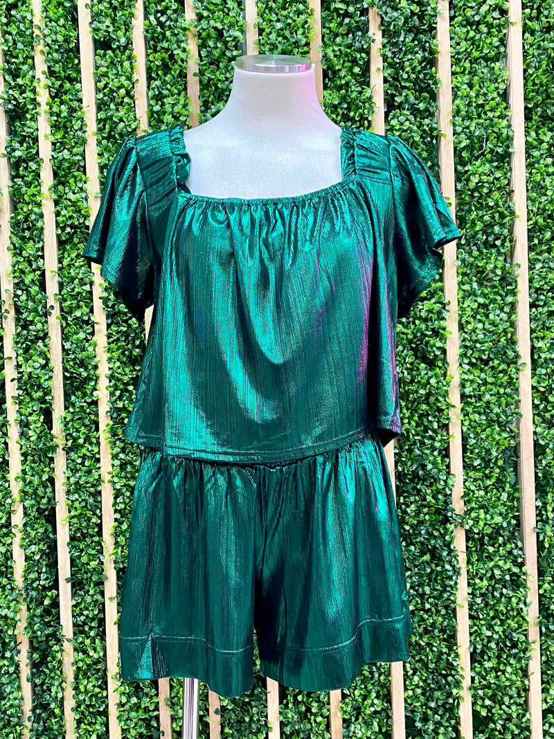 Emerald Gloss Short Pant Set