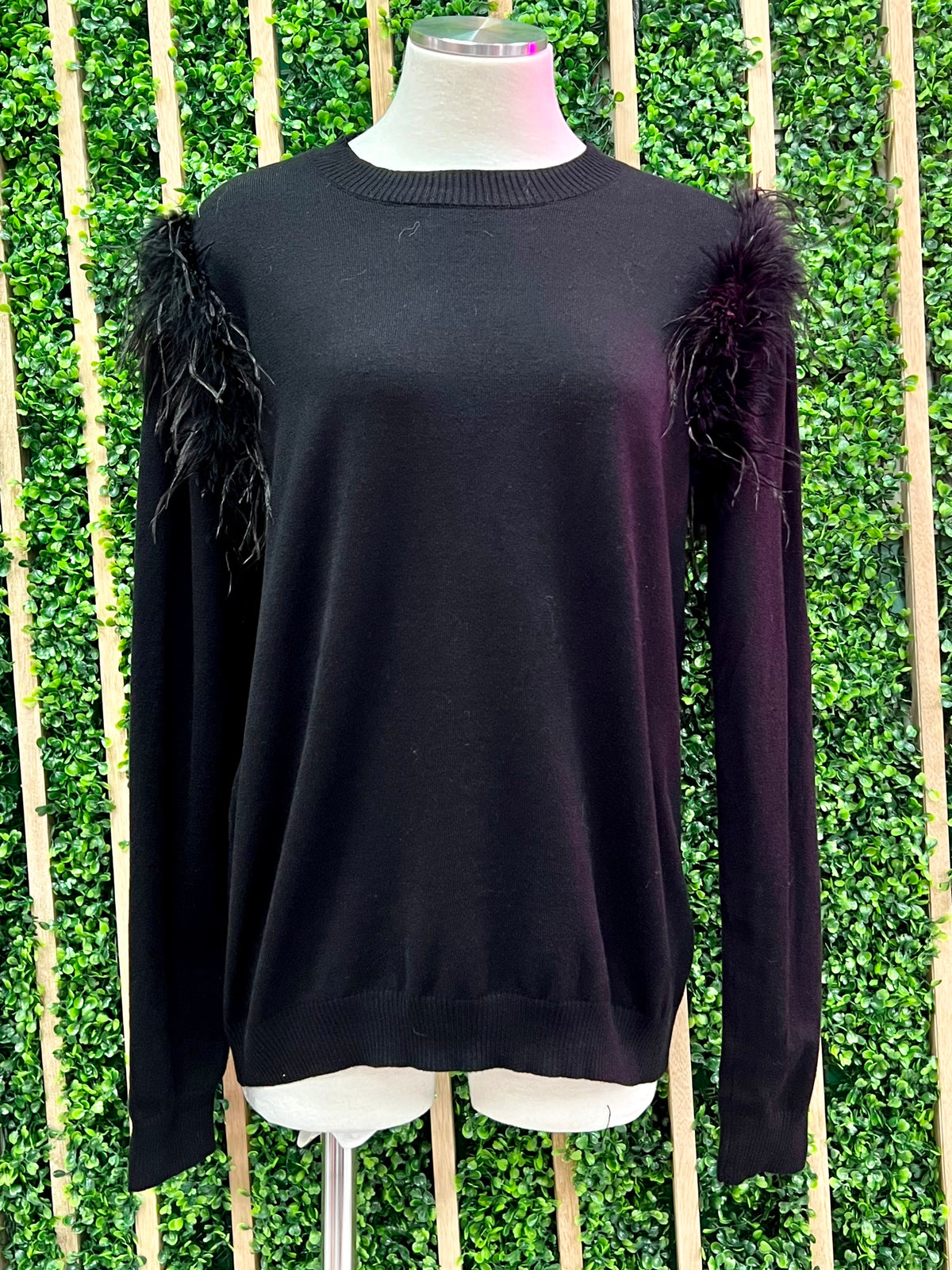 Feather Trim Sweater