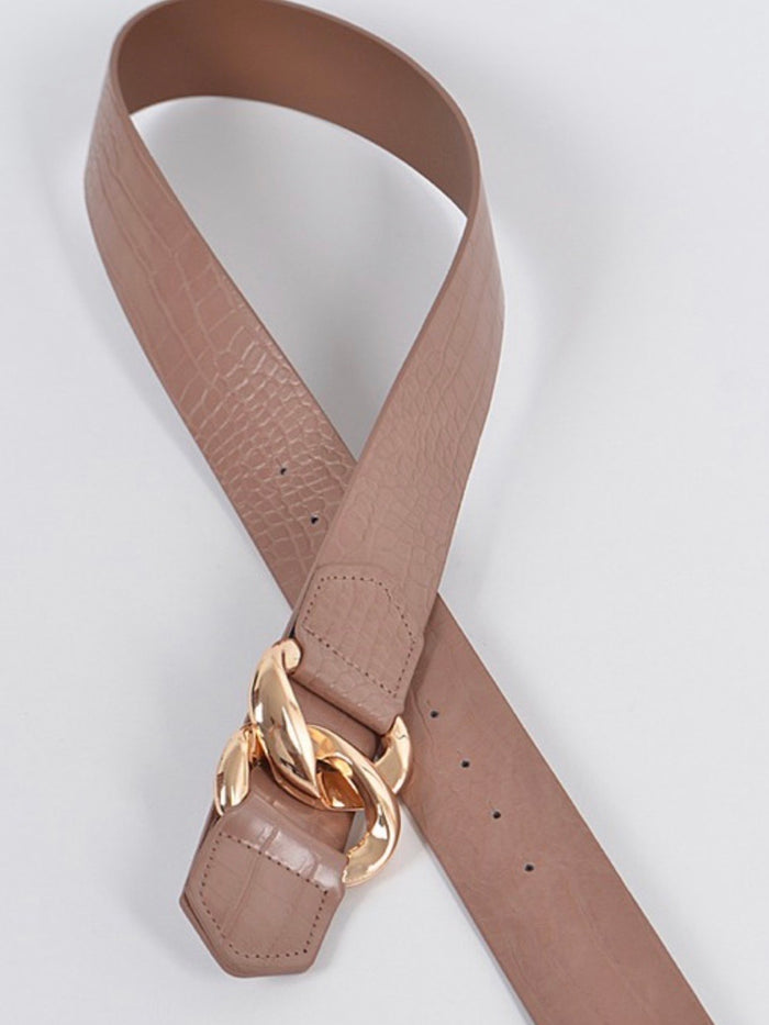 Knot Buckle Croc Belt