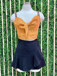 Animal Print Straps Crop Top