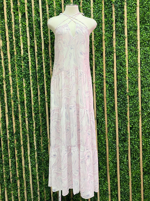 Exquisite Pink Marble Maxi Dress