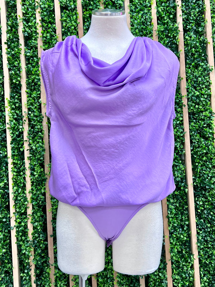 Delicate Cowl Neck Bodysuit Top
