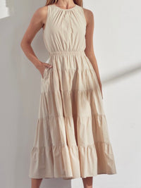 Open Back High Neck Maxi Dress