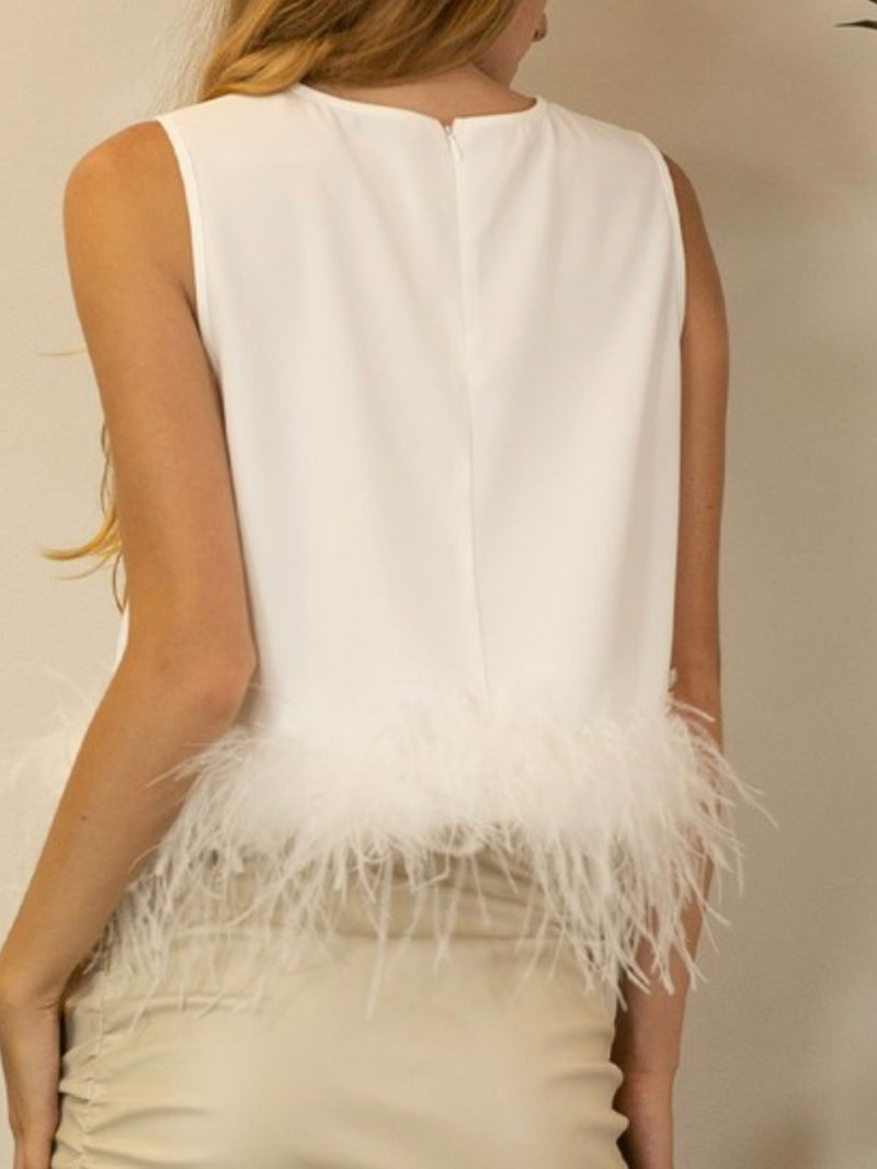 Delicate Feather Sleeveless Top