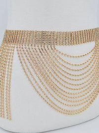 Rhinestone Multi Layered Drop Belt