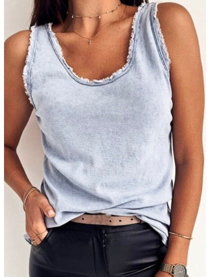 Frayed Racerback Top